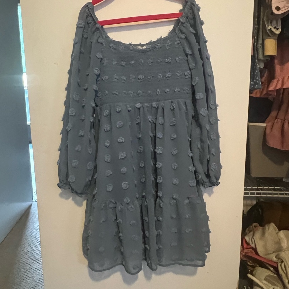 Wet Seal Light Blue Textured Dress